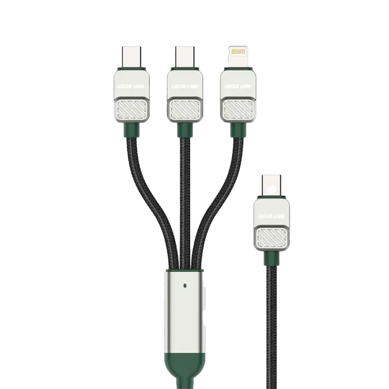 Green Lion 3-in-1 Braided Electroplated Cable USB C to C +C+L 1.2m 1 Mascom International.webp